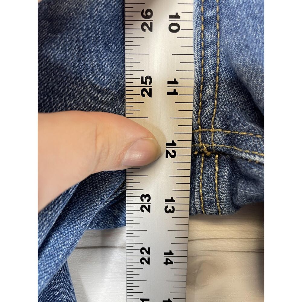 Old Navy Womens 10 Blue Sky-Hi Straight Extra High Rise Distressed Jeans Distroy - Picture 5 of 13